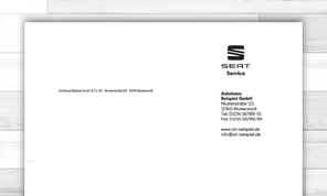 SEAT Service Briefbogen mit Firmeneindruck