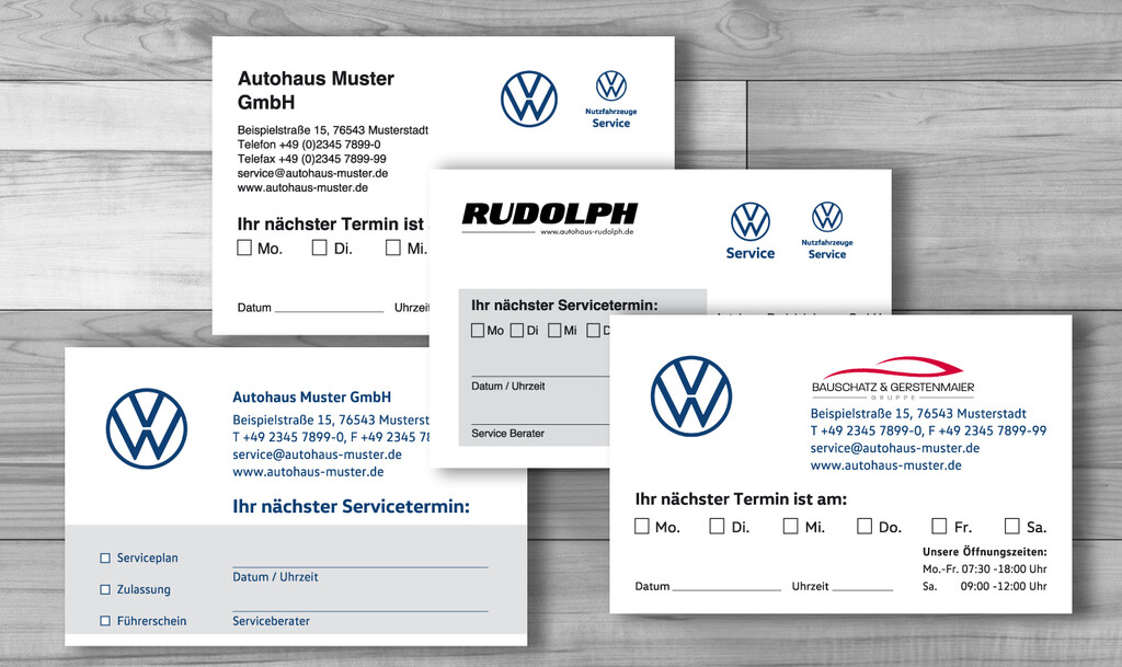 VW Service-/ Terminkarten